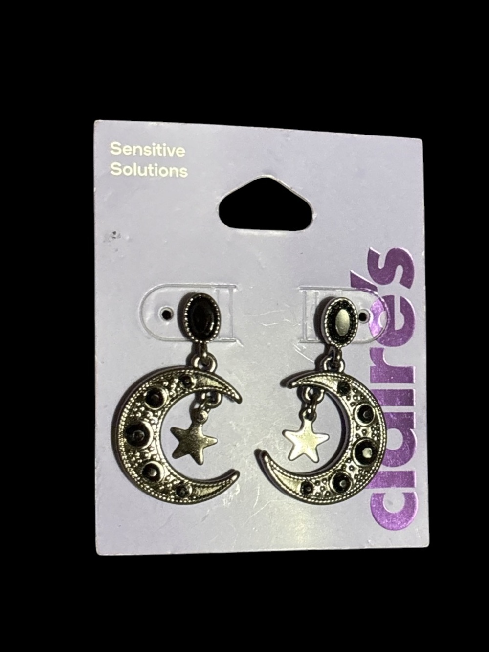 Claire's Silver Moon & Star Drop Earrings